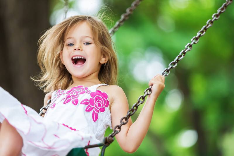 Girl on swing