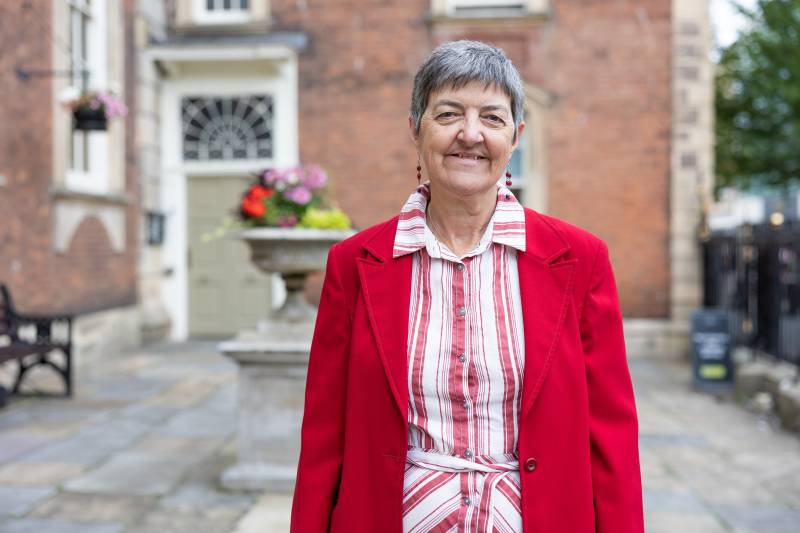 Councillor Lynn Denham outside of the Guildhall