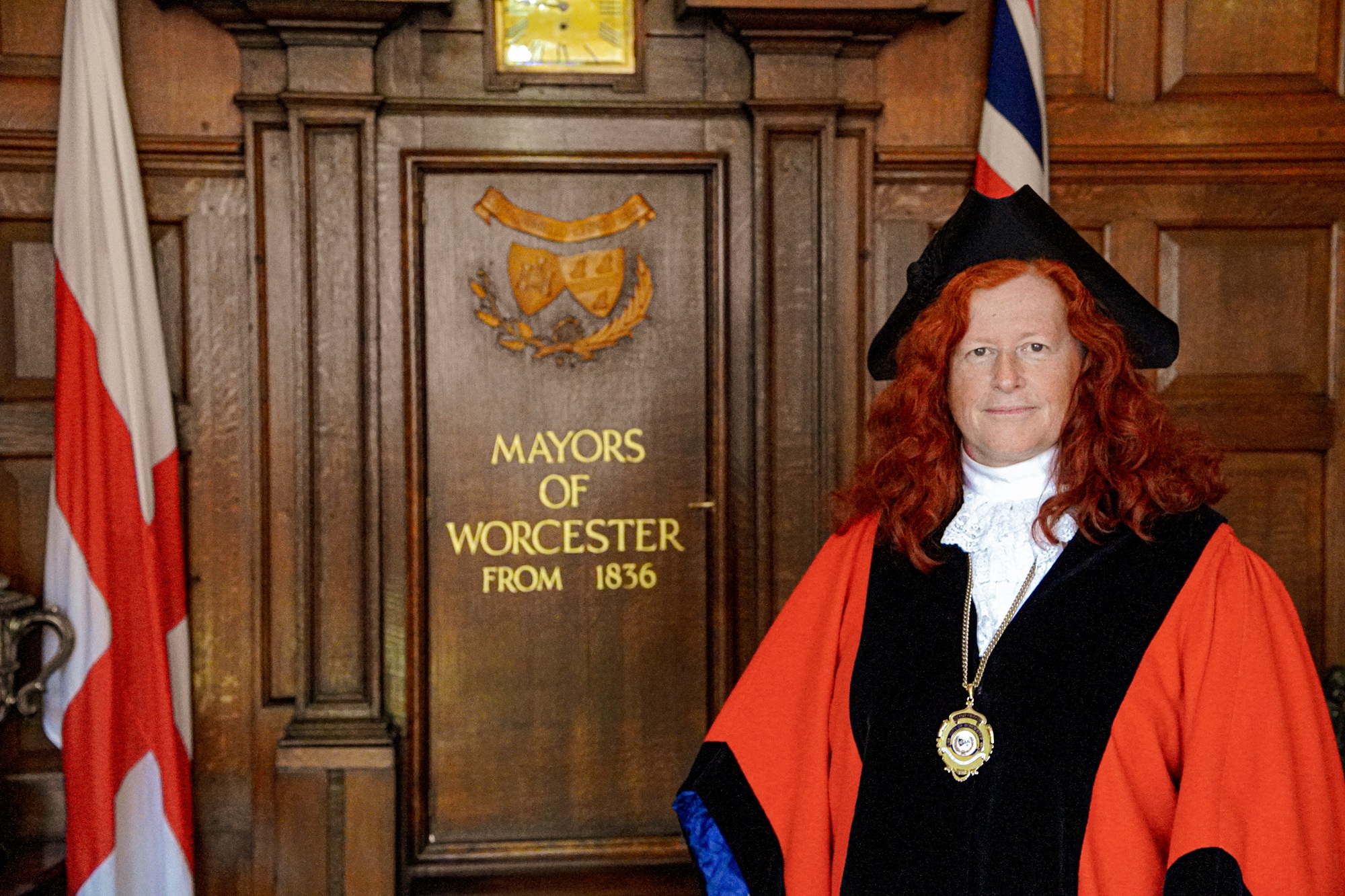 Deputy Mayor Karen Holmes in her ceremonial robes, in the Guildhall Parlour