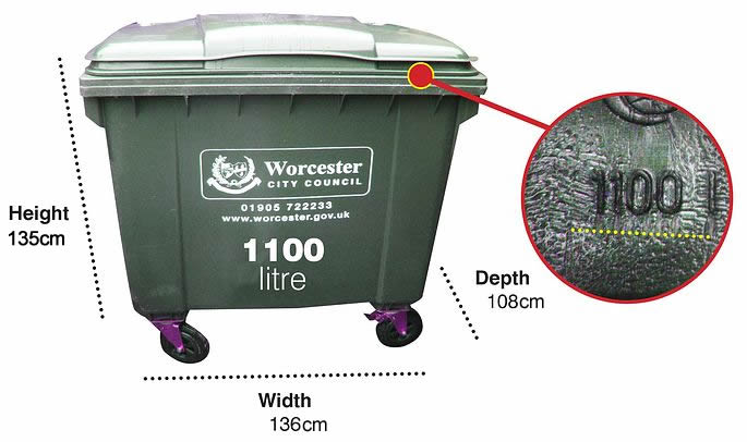 Green bin 1100 litres