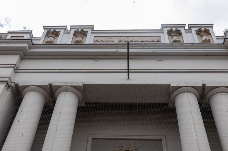 The frontage of the Corn Exchange
