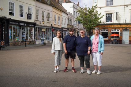 Picture left-right are Councillor Hannah Cooper; Bradley Ross and Chloe Ford of Bluebell Events; and Councillor Lynn Denham