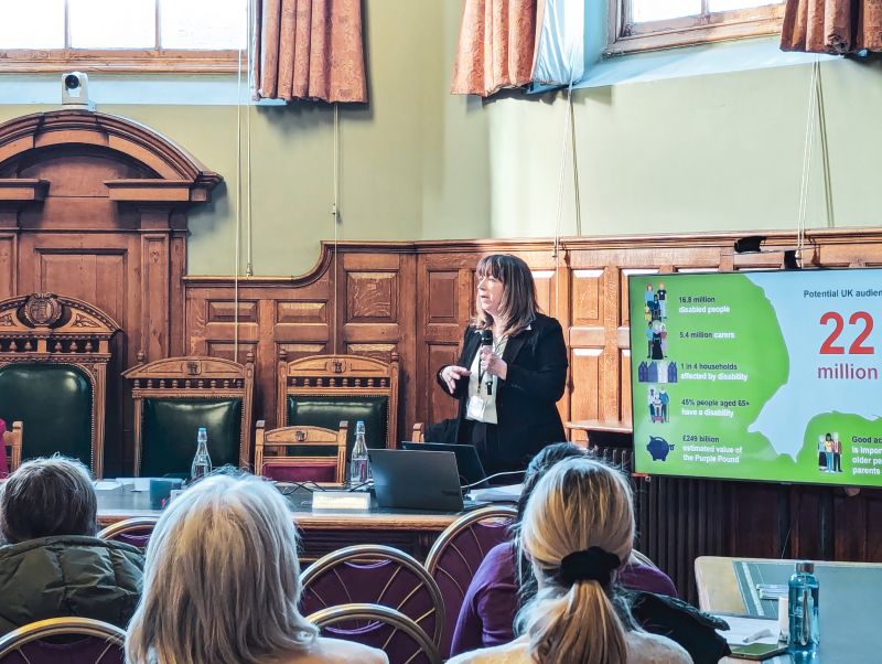 Guest speaker Rosalie Votadoro, from AccessAble, speaking during the conference.