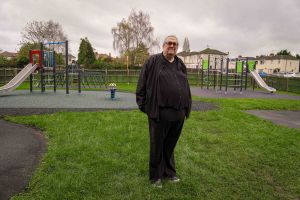 Councillor Robyn Norfolk, Chair of Worcester City Council’s Place & Economic Development Committee, with the new equipment at Field Walk play area.
