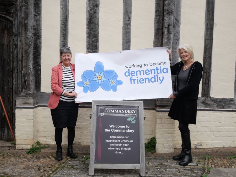 Councillor Lynn Denham (left) and Jan Morris at The Commandery