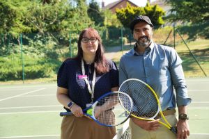Councillor Jabba Riaz (right), Chair of Worcester City Council’s Communities Committee and Lisa Kordas of Freedom Leisure