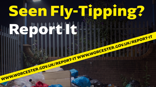 Seen fly-tipping? Report It graphic