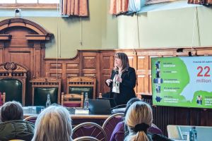 Guest speaker Rosalie Votadoro, from AccessAble, speaking during the conference.