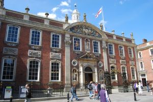 The exterior of the Guildhall in Worcester
