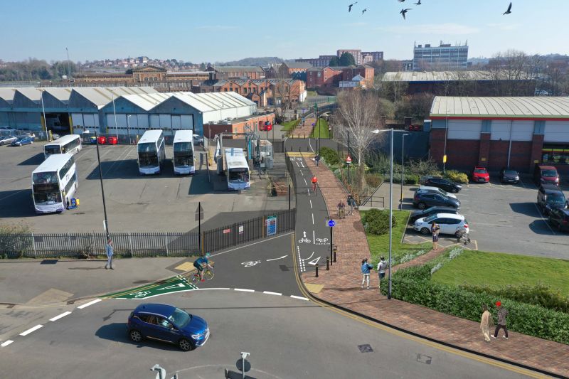 An artist's impression of the Shared Use Link at Shrub Hill Quarter