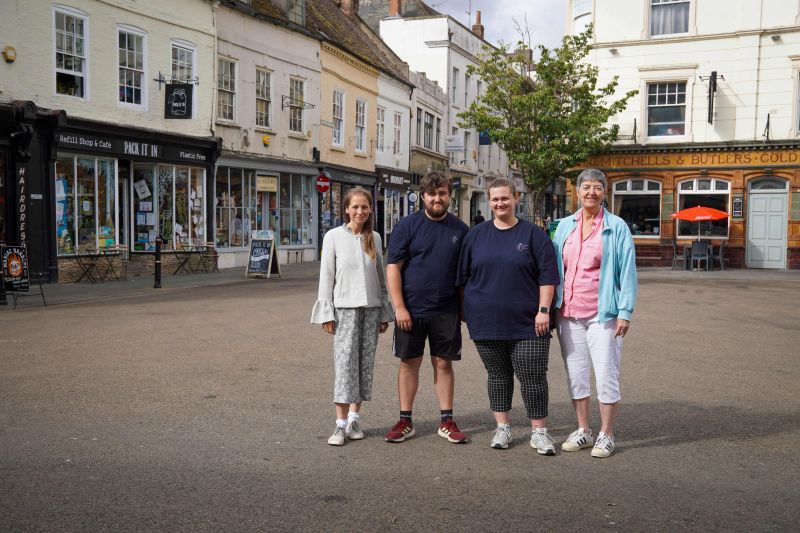 Picture left-right are Councillor Hannah Cooper; Bradley Ross and Chloe Ford of Bluebell Events; and Councillor Lynn Denham
